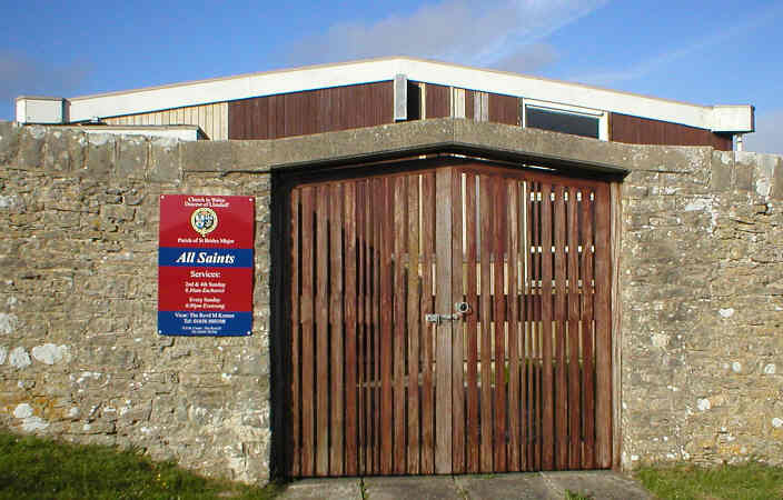 Notice of Services and gates to All Saints Church, Southerndown