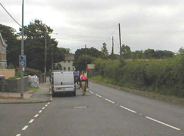 Horse riders following one of the many bridle ways in the area.  This is the road from Southerndown into St. Brides Major
