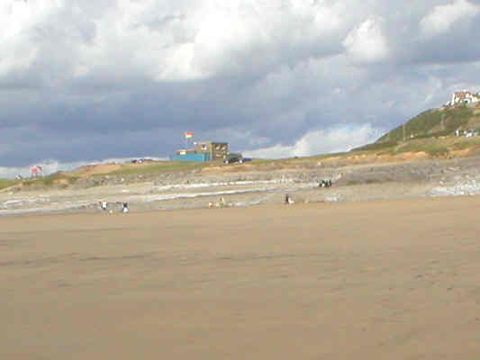 Looking towards land - flags are flying to denote beach is being patrolled