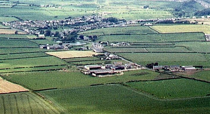 Aerial photo with village pond visible