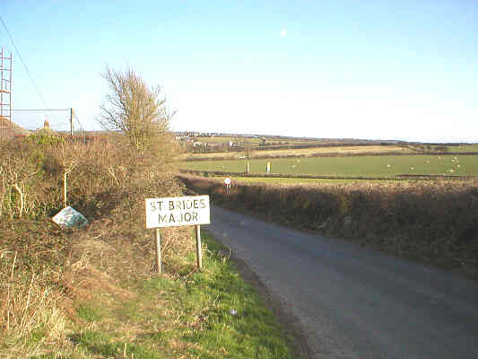 St Brides Major sign (from Heol y Mynydd)