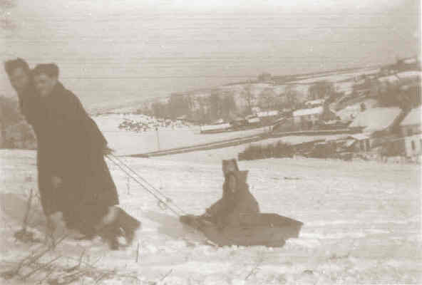 Sledging in field in St Brides Major