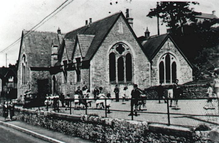 St. Brides Major School with children in playground, Ewenny Road site